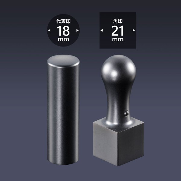 画像1: 会社印 ブラストチタン（ブラック） 2本Aセット (1)