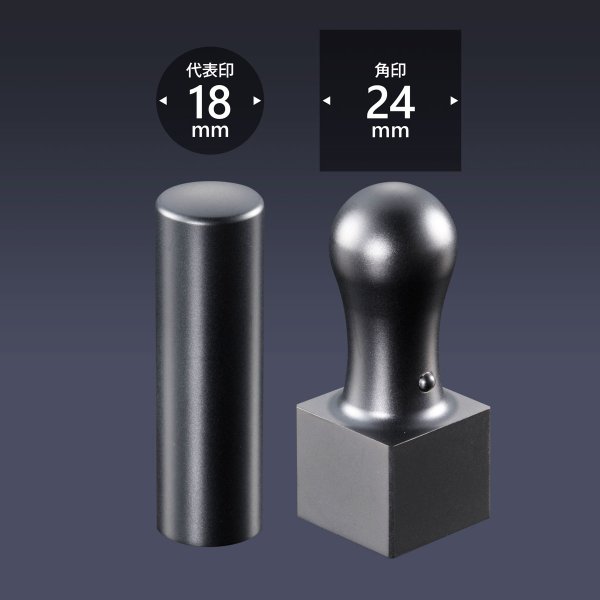 画像1: 会社印 ブラストチタン（ブラック） 2本A24セット (1)