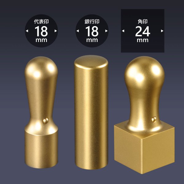 画像1: 会社印 ブラストチタン（ゴールド） 3本D24セット (1)