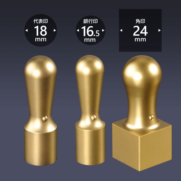 画像1: 会社印 ブラストチタン（ゴールド） 3本E24セット (1)
