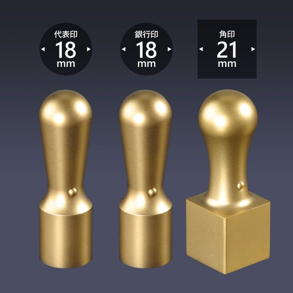 画像1: 会社印 ブラストチタン（ゴールド） 3本Fセット (1)