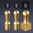 画像1: 会社印 ブラストチタン（ゴールド） 3本F24セット (1)