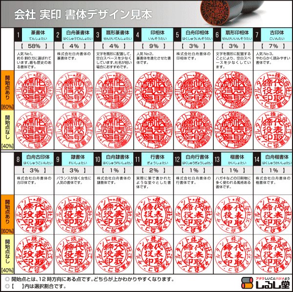 画像2: 会社印 玄武【げんぶ】 代表印 丸天丸15ミリ (2)