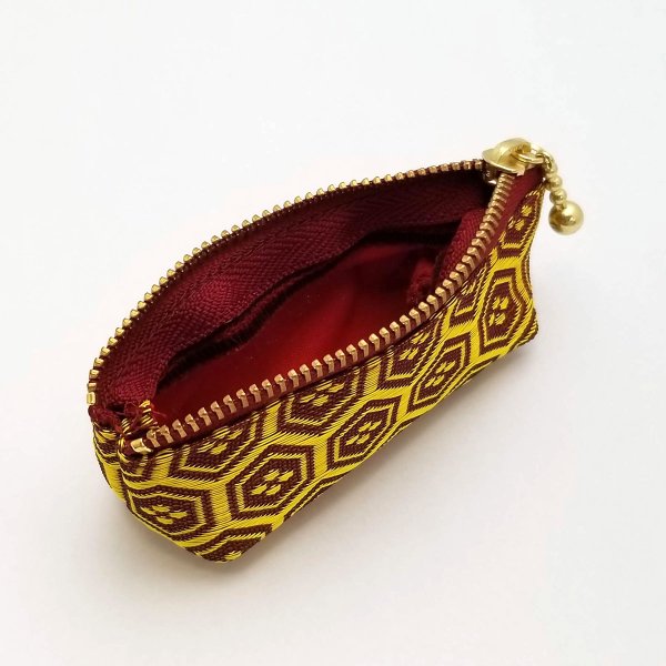 画像4: 畳縁(たたみべり) のポーチ(亀甲　赤紅) (4)