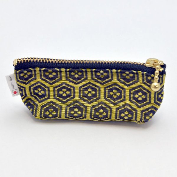 画像2: 畳縁(たたみべり) のポーチ(亀甲 瑠璃) (2)
