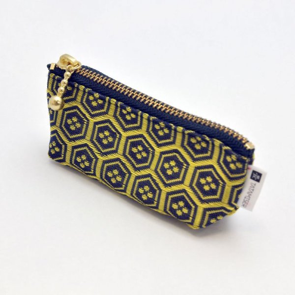 画像3: 畳縁(たたみべり) のポーチ(亀甲 瑠璃) (3)