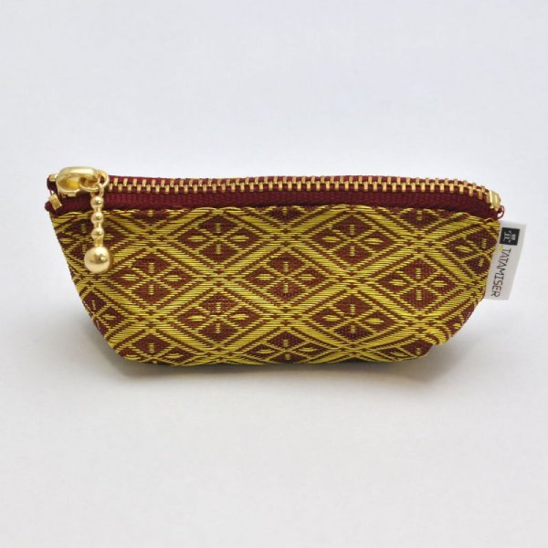 画像2: 畳縁(たたみべり) のポーチ(なりひら 赤紅) (2)