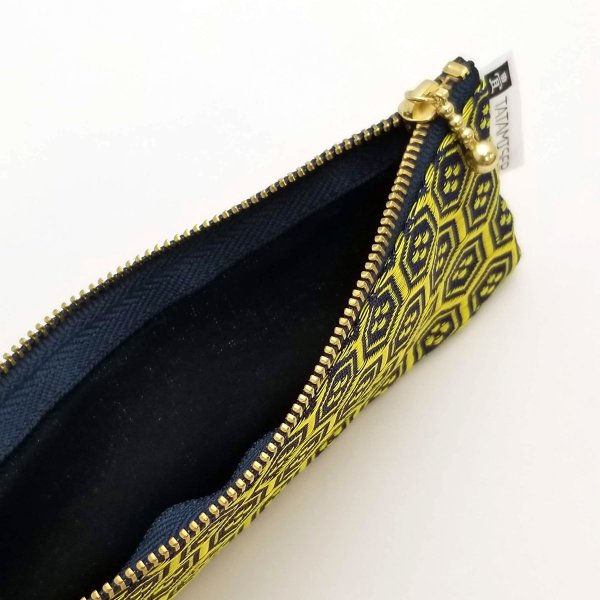 画像2: 畳縁(たたみべり) のペンケース(亀甲 瑠璃) (2)