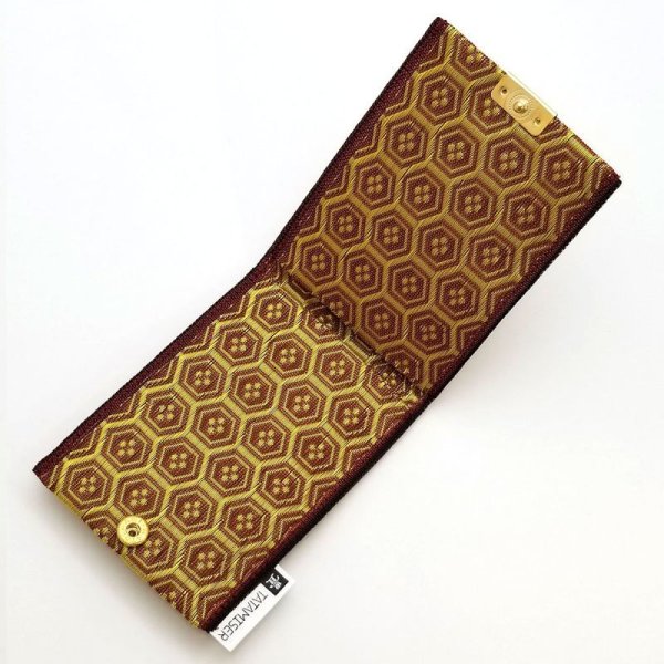 画像2: 畳縁(たたみべり) のカードケース(亀甲 赤紅) (2)