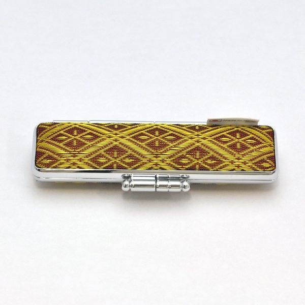 画像2: 畳縁(たたみべり) の印鑑ケース10.5/12mm用(なりひら　赤紅) (2)