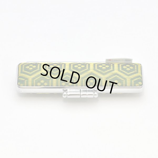 画像2: 畳縁(たたみべり) の印鑑ケース10.5/12mm用(亀甲　鶯) (2)